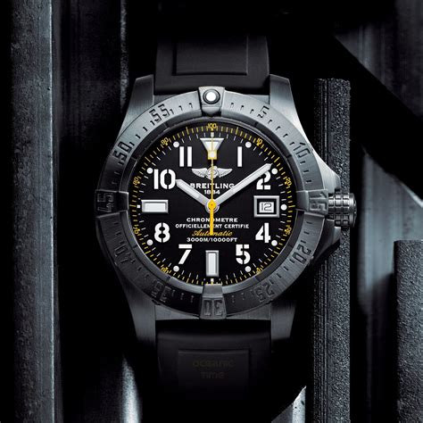 breitling avenger seawolf blacksteel code yellow replica|breitling watches yellow face.